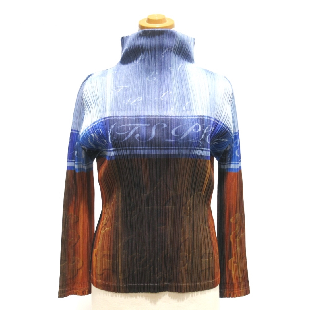 ISSEY MIYAKE - ISSEY MIYAKE イッセイミヤケ PLEATS PLEASE プリーツ 長袖カットソー サイズ3 シャンパンボトル 2008年 秋冬アーカイブ カットソー レディース【中古】【送料無料】