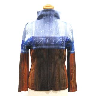 イッセイミヤケ(ISSEY MIYAKE)のISSEY MIYAKE イッセイミヤケ PLEATS PLEASE プリーツ 長袖カットソー サイズ3 シャンパンボトル 2008年 秋冬アーカイブ カットソー レディース【中古】【送料無料】(カットソー(長袖/七分))