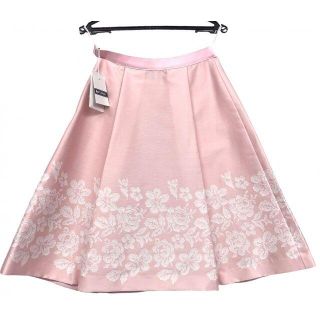 未使用 エムズグレイシー スカート ピンク 花柄 017108 フラワー 36(ミニスカート)