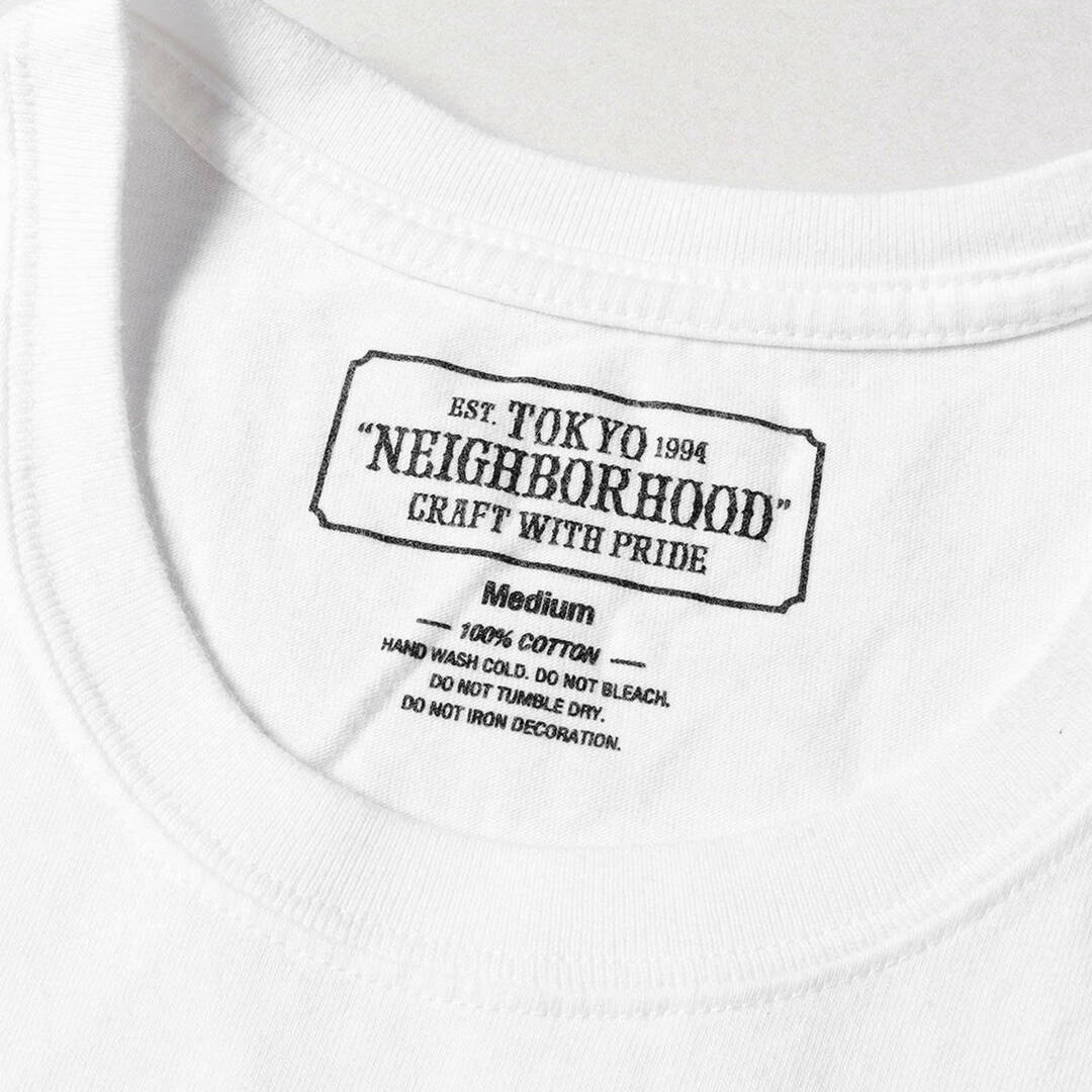 NEIGHBORHOOD ネイバーフッド Tシャツ サイズ:M ブランドロゴ クルーネック Tシャツ ホワイト 白 トップス カットソー 半袖  【メンズ】【中古】