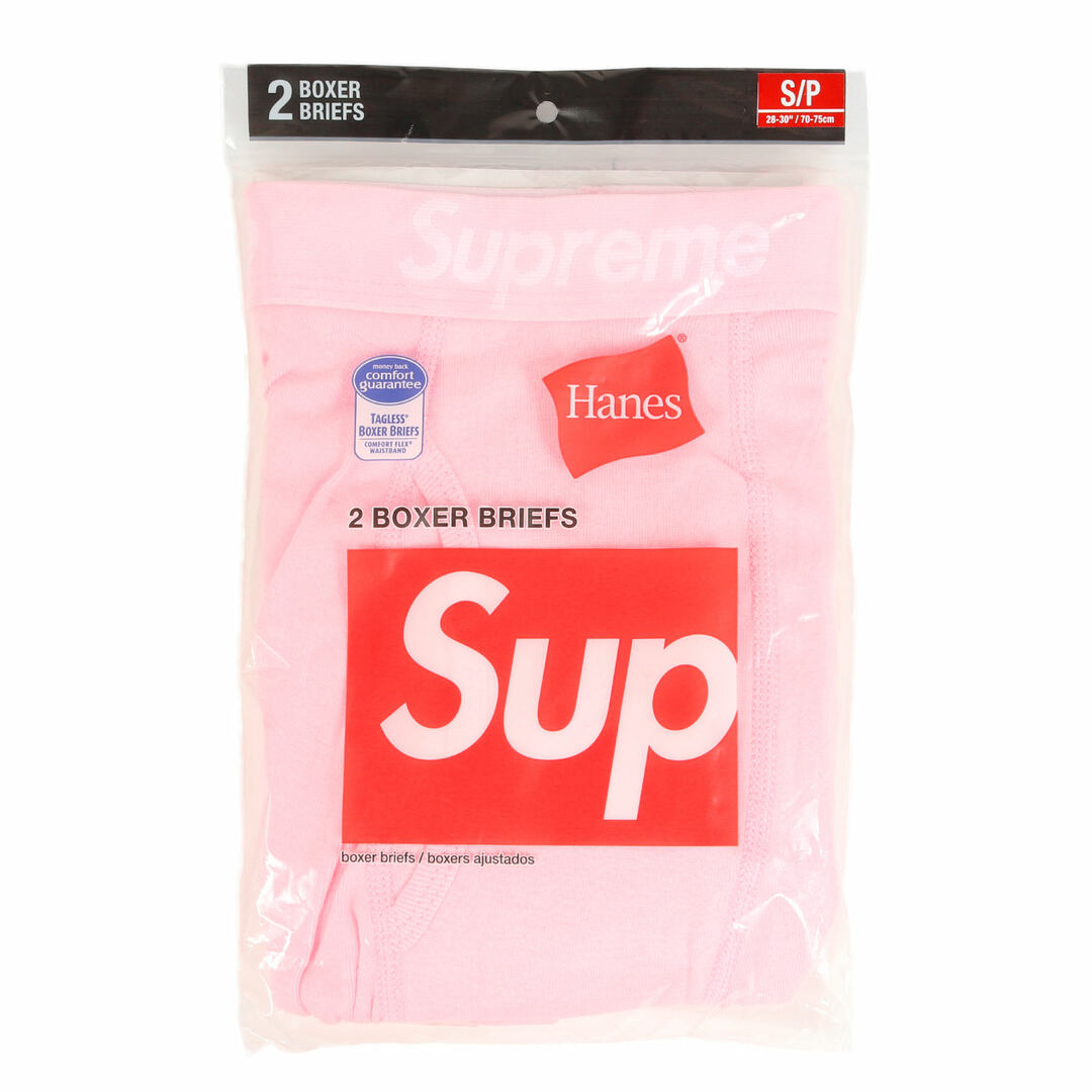 Supreme シュプリーム Hanes ヘインズ ボクサーブリーフ ボクサーパンツ 2枚パック 2 Boxer Briefs 21AW ピンク S コラボ アイテム【メンズ】