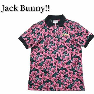 ジャックバニー(JACK BUNNY!!)のJack Bunny!! ポロシャツ 総柄 花柄 フラワー 刺繍 サイズ3(ウエア)