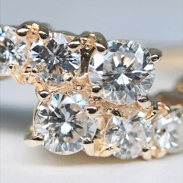 0.70ct ダイヤモンドリング K18 ダイヤ 0.7ct ハーフエタニティ