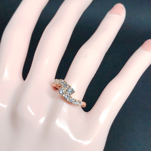 0.70ct ダイヤモンドリング K18 ダイヤ 0.7ct ハーフエタニティ