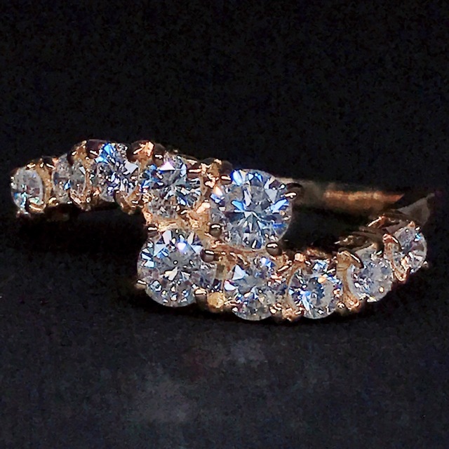 0.70ct ダイヤモンドリング K18 ダイヤ 0.7ct ハーフエタニティ