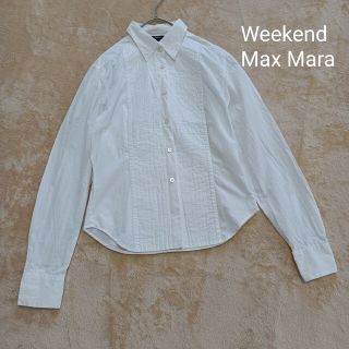 ウィークエンドマックスマーラ(Weekend Max Mara)のウィークエンド　マックスマーラー　タックデザイン　コットンシャツ　イタリア製(シャツ/ブラウス(長袖/七分))