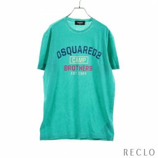 ディースクエアード(DSQUARED2)の Tシャツ カットソー クルーネック ロゴプリント エメラルドグリーン マルチカラー(Tシャツ/カットソー(半袖/袖なし))