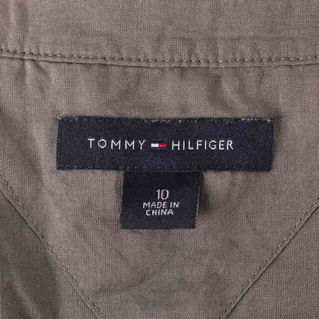 TOMMY HILFIGER(トミーヒルフィガー)のトミーヒルフィガー シャツワンピース ノースリーブ ハーフボタン Uネック フレア ひざ下丈 レディース 10サイズ グレー TOMMY HILFIGER レディースのワンピース(その他)の商品写真