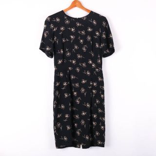 MaxMara マックスマーラ ワンピース 花モチーフ柄 ネイビー Mサイズ