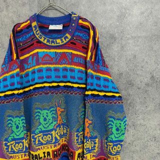 COOGI - COOGI クージー 3Dニット コットン メンズL 古着 コアラ 個性