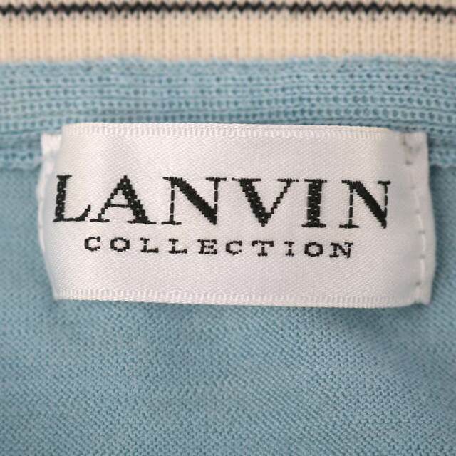 LANVIN(ランバン)のランバン 長袖ポロシャツ ニットポロ ウール トップス 日本製 メンズ Lサイズ ブルー LANVIN メンズのトップス(ポロシャツ)の商品写真