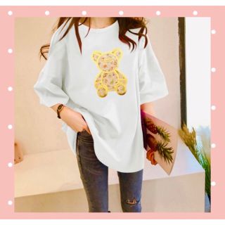新品韓国　トップス　お洒落ティシャツ　半袖　Tシャツ(Tシャツ(半袖/袖なし))