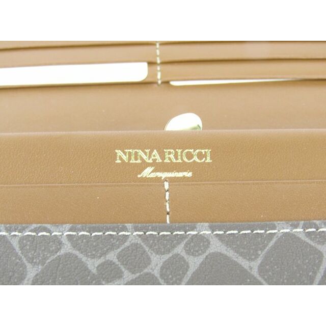 NINA RICCI(ニナリッチ)のニナリッチ 長財布 ジラフ柄 PVC×レザー ロングウォレット がま口小銭入れあり ブランド レディース ベージュ NINA RICCI レディースのファッション小物(財布)の商品写真
