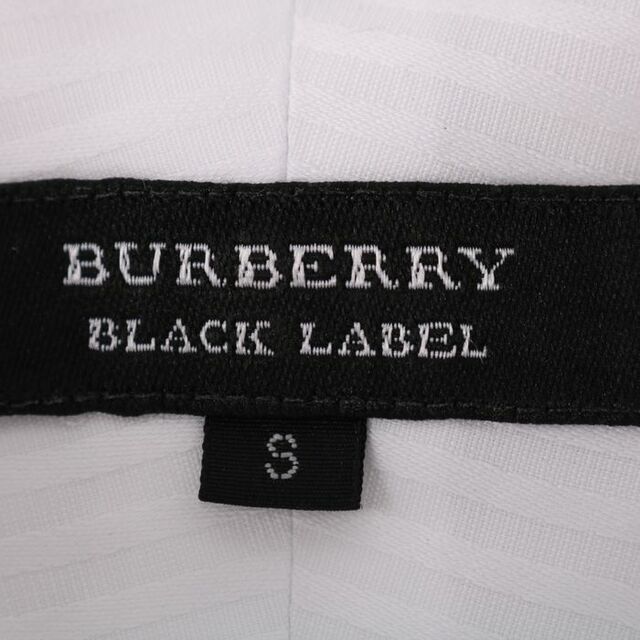BURBERRY BLACK LABEL(バーバリーブラックレーベル)のバーバリーブラックレーベル 半袖シャツ ボタンダウン ストライプ トップス メンズ Sサイズ ホワイト BURBERRY BLACK LABEL メンズのトップス(シャツ)の商品写真