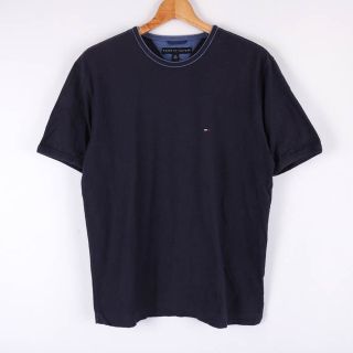 トミーヒルフィガー(TOMMY HILFIGER)のトミーヒルフィガー 半袖Tシャツ 無地 ワンポイントロゴ クルーネック コットン トップス メンズ S/Pサイズ ネイビー TOMMY HILFIGER(Tシャツ/カットソー(半袖/袖なし))