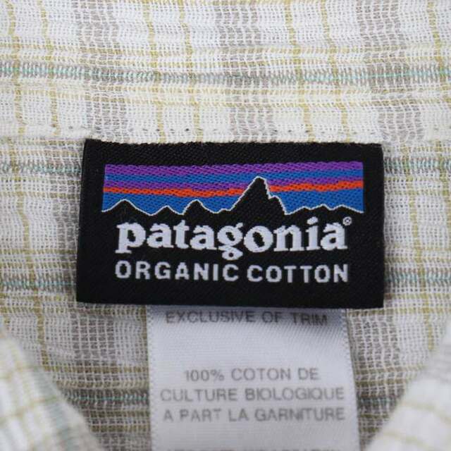 patagonia(パタゴニア)のパタゴニア 半袖シャツ チェック柄 胸ポケット オーガニックコットン アウトドア トップス メンズ XSサイズ ベージュ patagonia メンズのトップス(シャツ)の商品写真