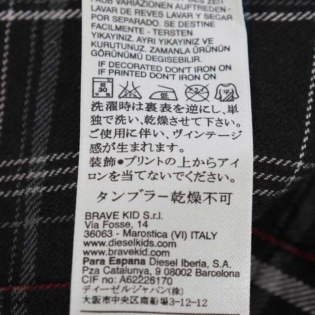 ディーゼル 長袖シャツ チェック柄 バックプリント コットン トップス