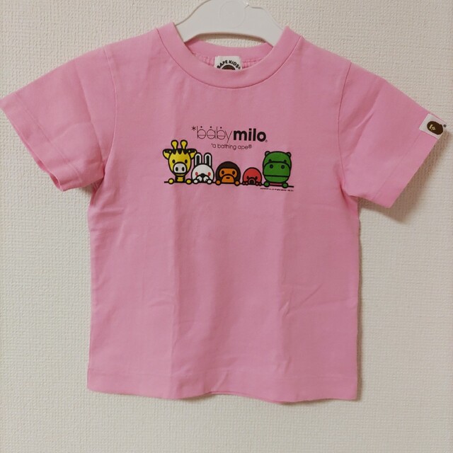 エイプBAPE KIDSベビーマイロTシャツ100cmピンク色ウサギ女の子キッズ