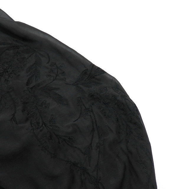 ステア STAIR バック刺繍 ロングワンピース ドレス 半袖 F ブラック 黒