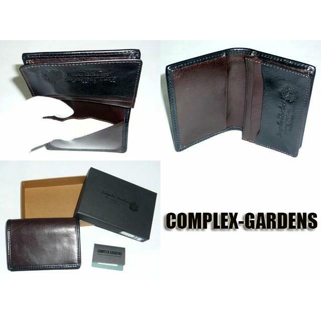 4022　コンプレックスガーデンズ　シカンシリーズ　チョコ×ブラック メンズのファッション小物(名刺入れ/定期入れ)の商品写真