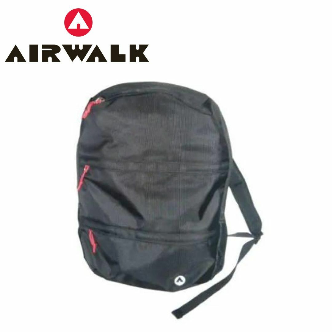 AIRWALK(エアウォーク)のa1804012　エアーウォーク　リュック　デイパックサック　ブラック メンズのバッグ(バッグパック/リュック)の商品写真