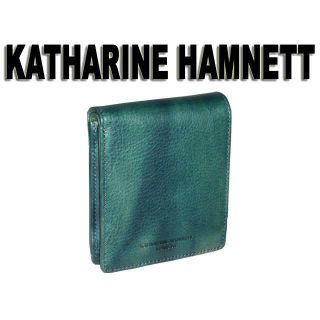 キャサリンハムネット(KATHARINE HAMNETT)の490-59200 【キャサリン ハムネット】 二つ折り財布 ブルー 『新品』(折り財布)