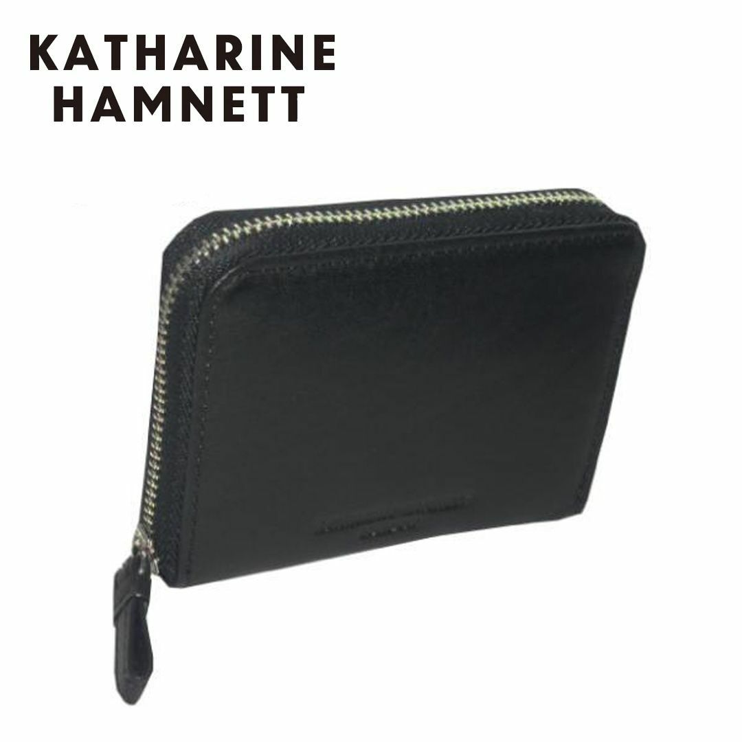 KATHARINE HAMNETT(キャサリンハムネット)の490-57000【キャサリン ハムネット】 コインケース ブラック『新品』 メンズのファッション小物(コインケース/小銭入れ)の商品写真