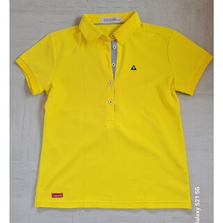 値下げ『中古』ルコック ゴルフシャツ 黄色 L
