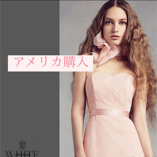 ヴェラウォン(Vera Wang)のWhiteby Vera Wang レースバックシフォンドレス Blushピンク(ウェディングドレス)