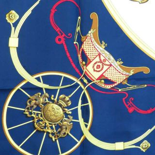 Hermes - エルメス HERMES スカーフ カレ90 SPRINGS シルク ネイビー系