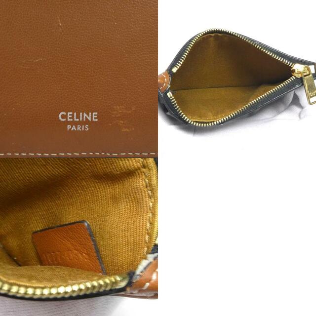 celine(セリーヌ)のセリーヌ CELINE コインケース トリオンフ レザー ブラウン系 ゴールド ユニセックス 送料無料【中古】 h29437f レディースのファッション小物(コインケース)の商品写真