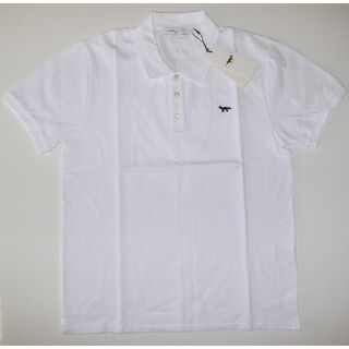 メゾンキツネ(MAISON KITSUNE')のmaison kitsune NAVY FOX ポロシャツ XL white(ポロシャツ)