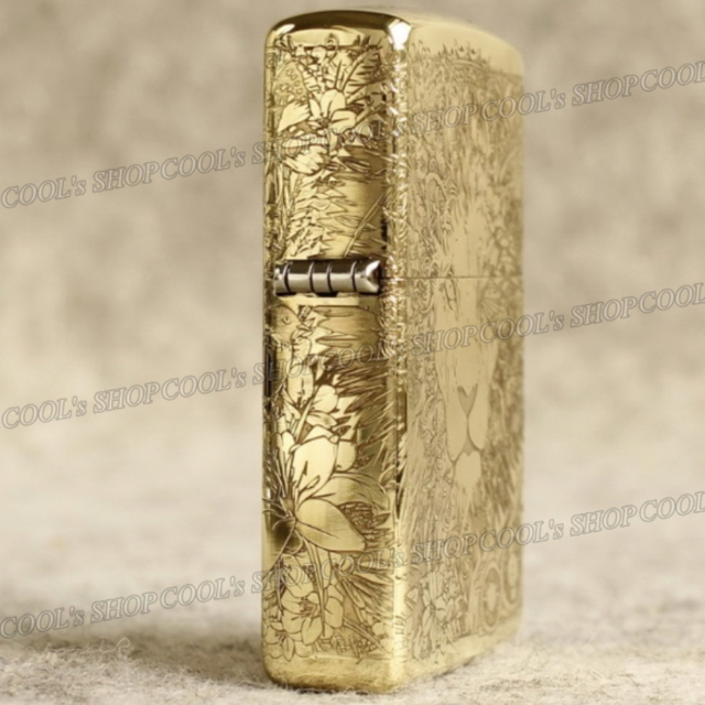 昇り龍 鳳凰 四面総彫り オイルライター ZORRO ゴールド zippo 金