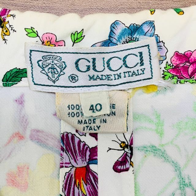 Gucci - GUCCI グッチ ヴィンテージ ワンピース フローラ 花柄 半袖