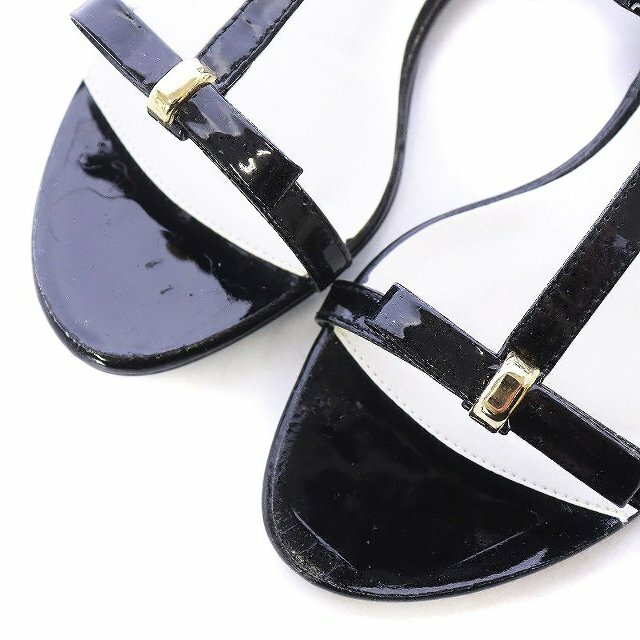 DIANA(ダイアナ)のダイアナ ストラップサンダル フラット ローヒール リボン 22.5cm 黒 レディースの靴/シューズ(ハイヒール/パンプス)の商品写真