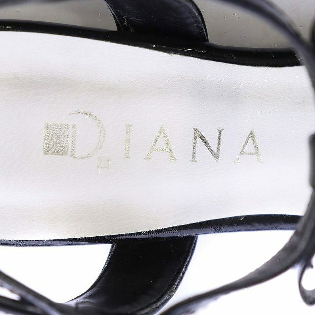 DIANA(ダイアナ)のダイアナ ストラップサンダル フラット ローヒール リボン 22.5cm 黒 レディースの靴/シューズ(ハイヒール/パンプス)の商品写真