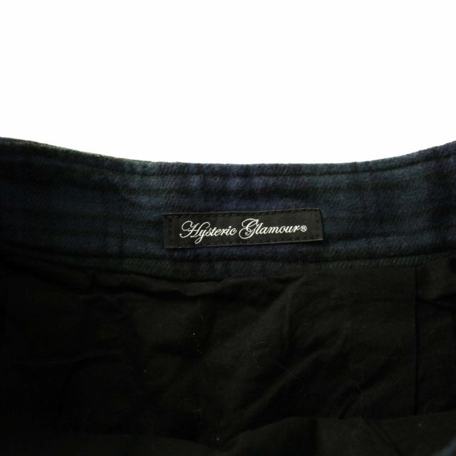 HYSTERIC GLAMOUR(ヒステリックグラマー)のヒステリックグラマー スカート ミニ フレア チェック柄 コットン S 緑 紺 レディースのスカート(ミニスカート)の商品写真