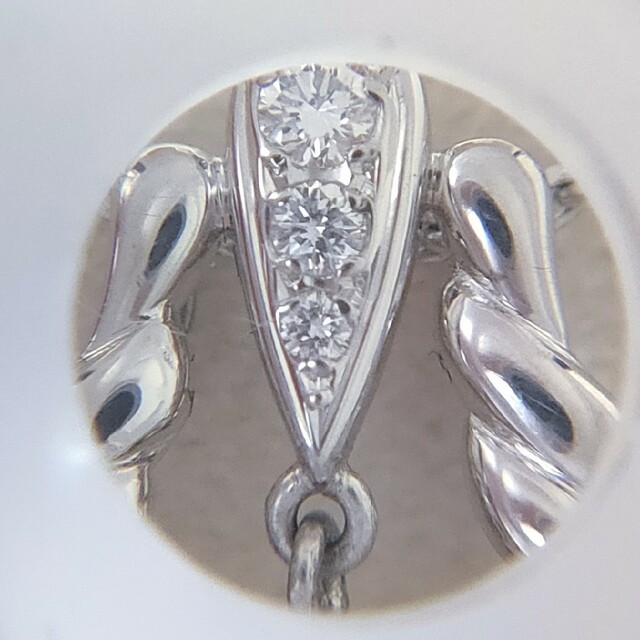 MIKIMOTO(ミキモト)のミキモト ダイヤモンド×パール ネックレス K14WG 0.11ct 9.3g レディースのアクセサリー(ネックレス)の商品写真