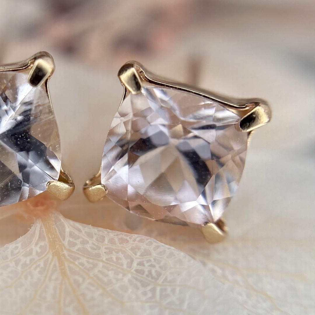 再再再..販 天然 モルガナイト ピアス 計0.90ct K18 ピンクゴールド