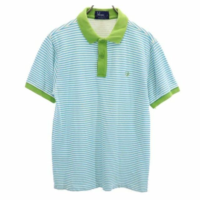 フレッドペリー 鹿の子 ボーダー柄 半袖 ポロシャツ S 水色×白×緑 FRED PERRY メンズ 【中古】 【230602】 メール便可 |  フリマアプリ ラクマ