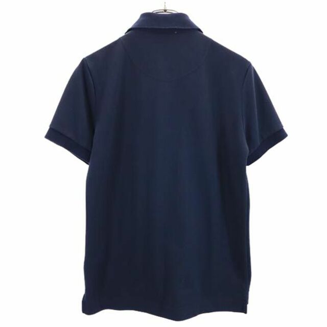 ヴィヴィアンウエストウッド 日本製 半袖 ポロシャツ 46 紺系 Vivienne Westwood ロゴ刺繍 鹿の子 メンズ   【230602】 メール便可