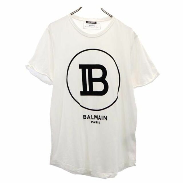 バルマン ロゴ 半袖 Tシャツ M ホワイト系 BALMAIN メンズ   【230602】 メール便可