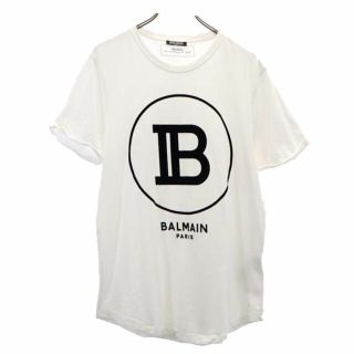 バルマン(BALMAIN)のバルマン ロゴ 半袖 Tシャツ M ホワイト系 BALMAIN メンズ 【中古】  【230602】 メール便可(Tシャツ/カットソー(半袖/袖なし))