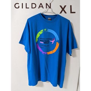 ギルタン(GILDAN)のGILDAN ギルダン クルーネック 半袖 ロゴ Tシャツ メンズ ブルー XL(Tシャツ/カットソー(半袖/袖なし))