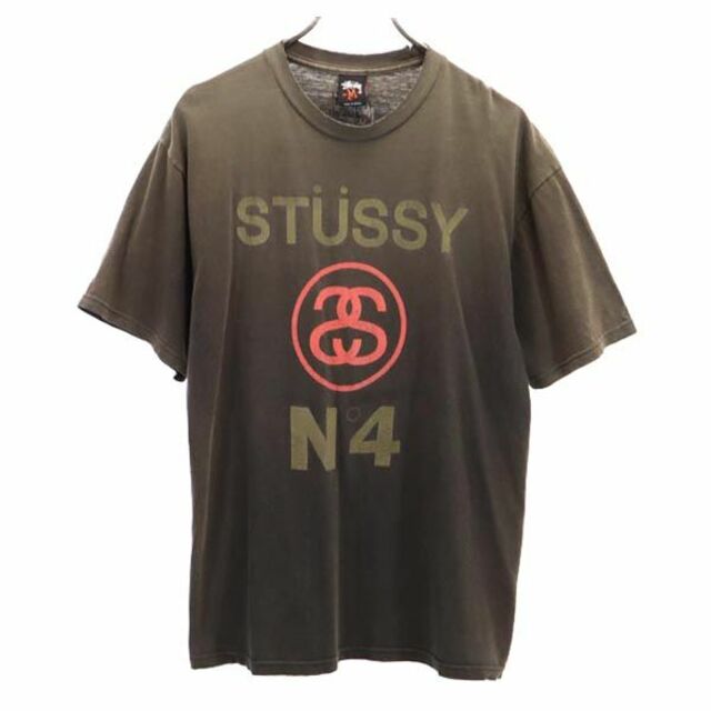 ステューシー ロゴプリント 半袖 Tシャツ M ブラウン系 STUSSY メンズ   【230602】 メール便可