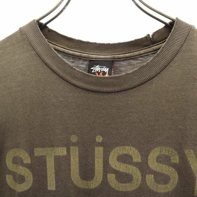 ステューシー ロゴプリント 半袖 Tシャツ M ブラウン系 STUSSY メンズ   【230602】 メール便可