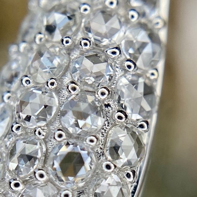 『専用です』天然 ローズカット ダイヤモンド パヴェ 計0.50ct K18WG レディースのアクセサリー(ネックレス)の商品写真