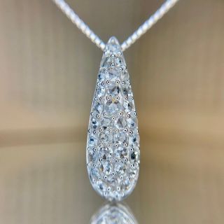 『専用です』天然 ローズカット ダイヤモンド パヴェ 計0.50ct K18WG(ネックレス)