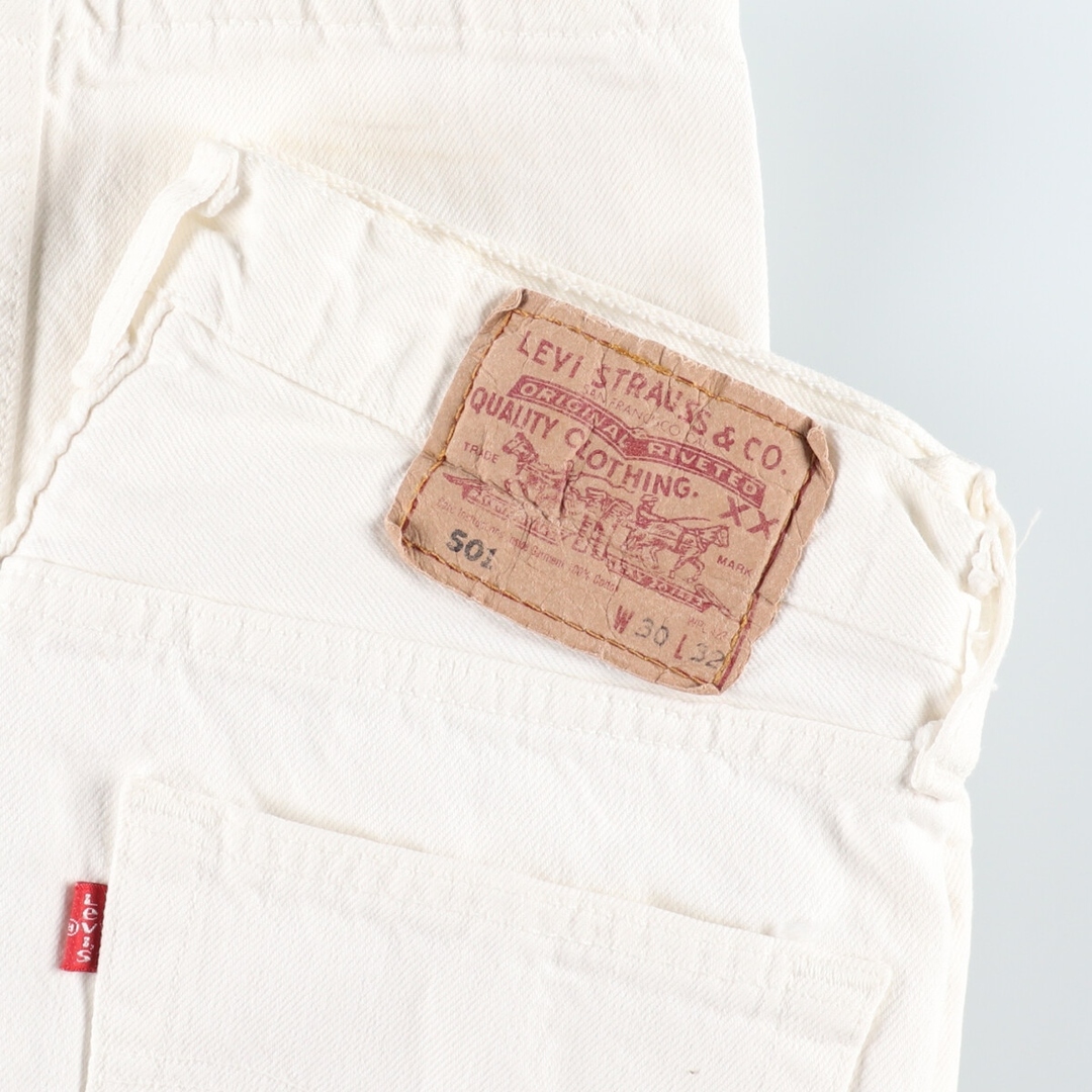 古着 90年代 リーバイス Levi's リーバイス501 ユーロモデル ホワイトジーンズ ストレートデニムパンツ フランス製 メンズw30 ヴィンテージ /eaa340427