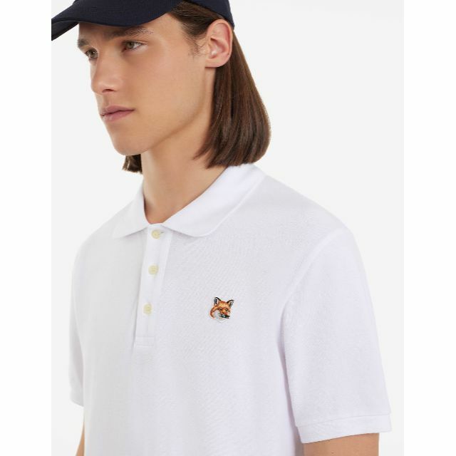 クリスマスローズ maison kitsune fox head ポロ シャツ M white